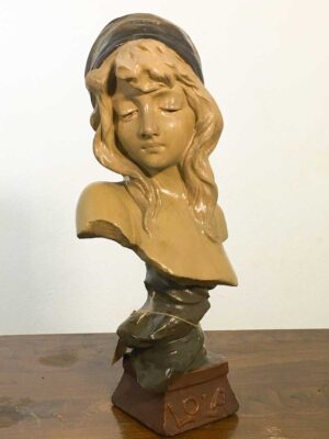 Statua busto donna gesso Art nouveau (Lola) firmata HochoK