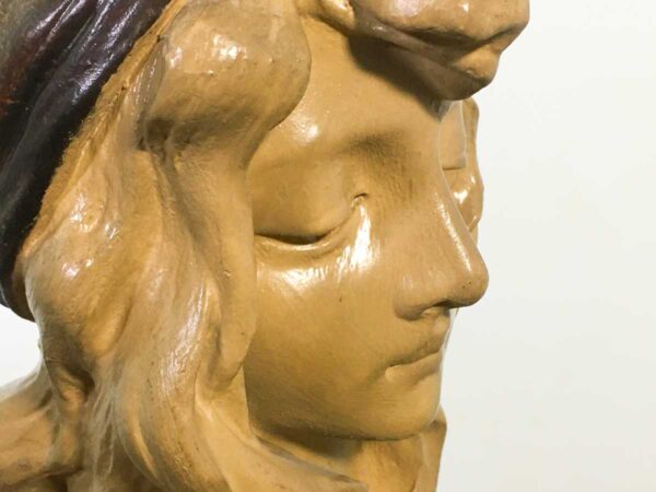 Statua busto donna gesso Art nouveau (Lola) firmata HochoK - immagine 3
