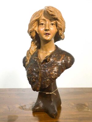 Statua busto donna gesso Art nouveau firmata C. Jacobs N.58