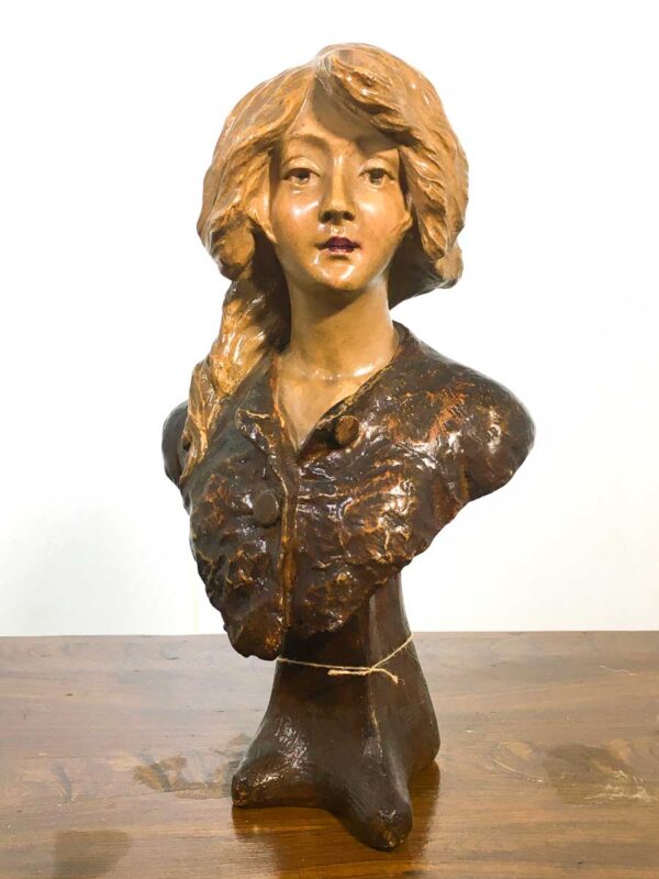 Statua busto donna gesso Art nouveau firmata C. Jacobs N.58