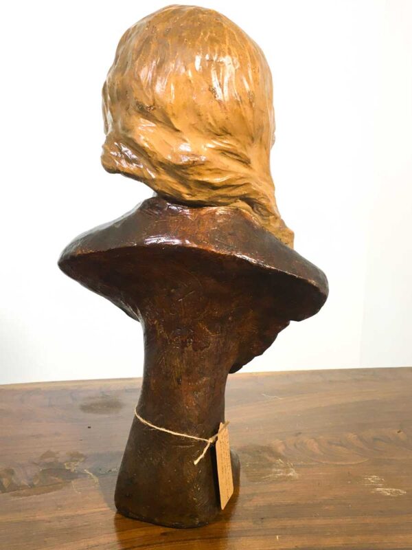 Statua busto donna gesso Art nouveau firmata C. Jacobs N.58 - immagine 3