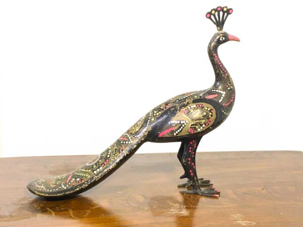 Coppia pavoni in metallo decorati periodo art decò - immagine 4