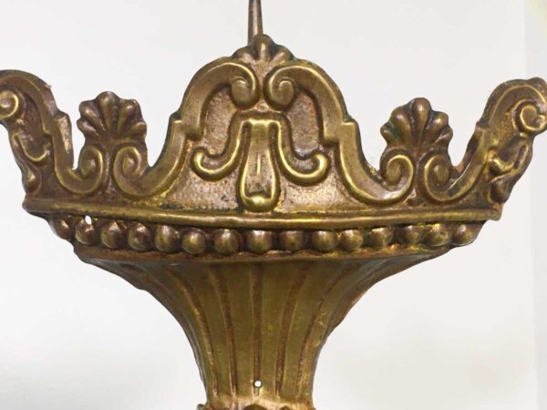 Coppia porta cero XVIII secolo legno e ottone sbalzato - immagine 5