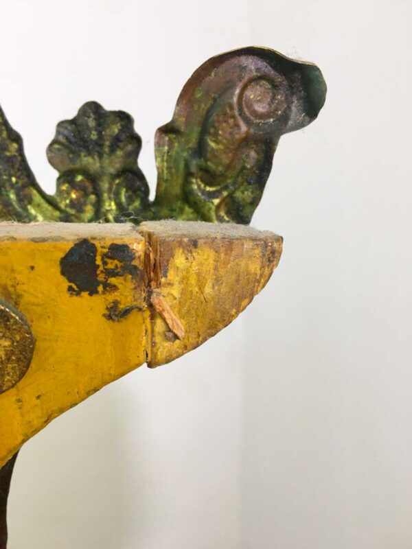 Coppia porta cero XVIII secolo legno e ottone sbalzato - immagine 6