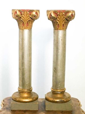 Coppia colonne antiche in legno del XVIII secolo