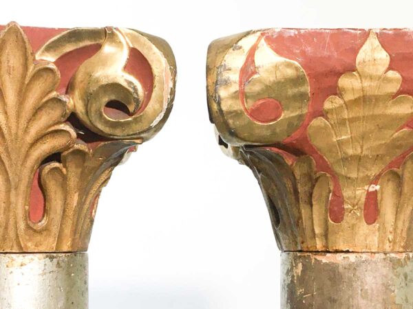 Coppia colonne antiche in legno del XVIII secolo - immagine 5