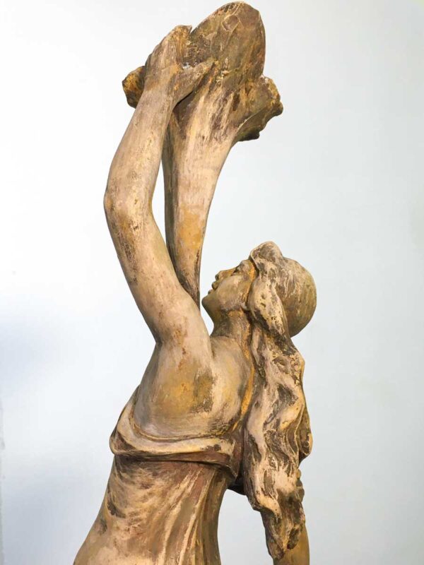 Antica scultura statua in terracotta periodo liberty - immagine 3
