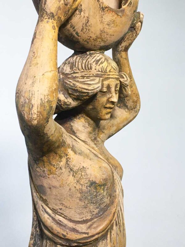 Antica scultura statua in terracotta del periodo liberty - immagine 2