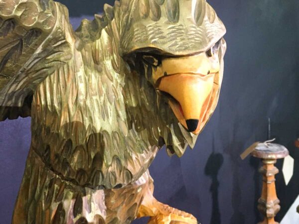 Scultura in legno aquila intagliata a mano - immagine 3