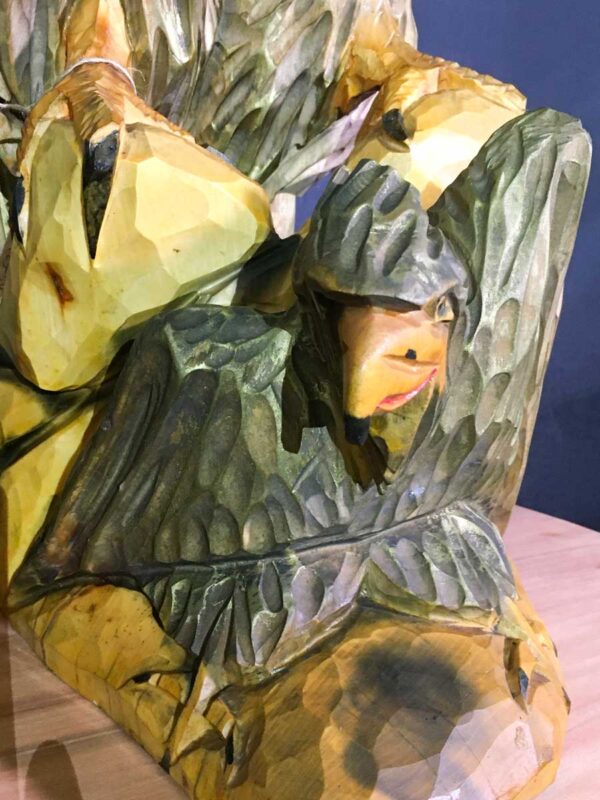 Scultura in legno aquila intagliata a mano - immagine 4