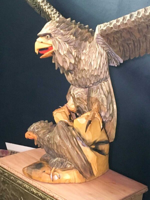 Scultura in legno aquila intagliata a mano - immagine 6