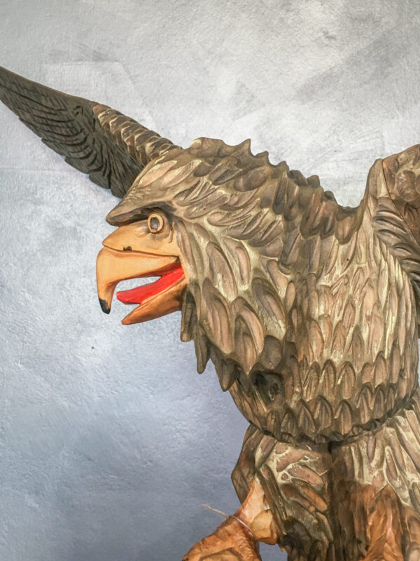 Scultura in legno aquila intagliata a mano - immagine 11