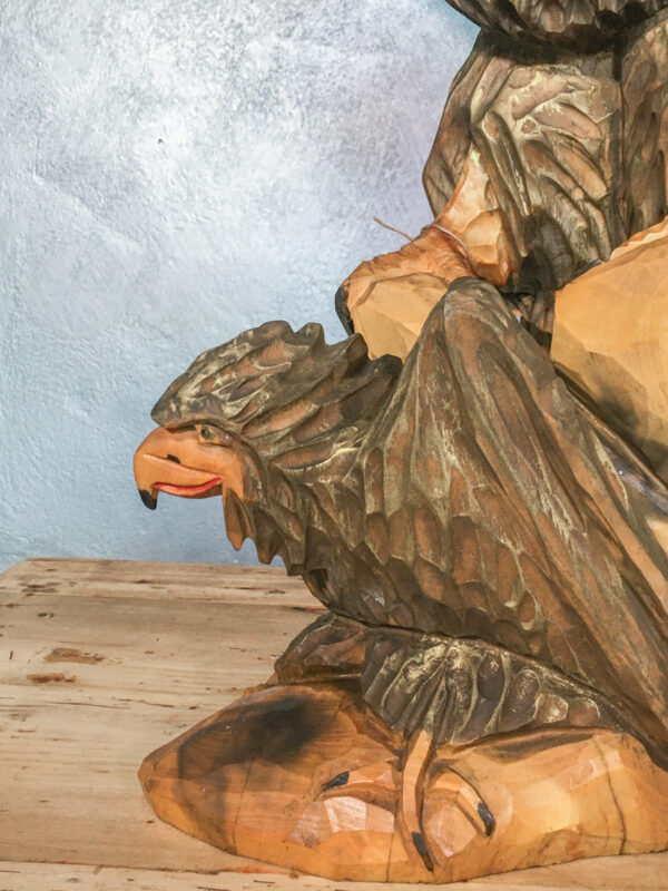 Scultura in legno aquila intagliata a mano - immagine 10