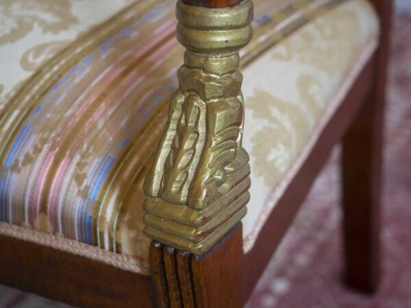 Divanetto impero con intagli colore oro tipo fregi bronzo - immagine 2
