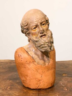 Scultura presepe napoletano XVIII secolo occhi di vetro