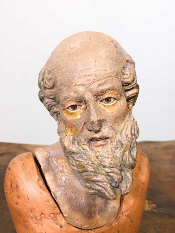 Scultura presepe napoletano XVIII secolo occhi di vetro - immagine 2
