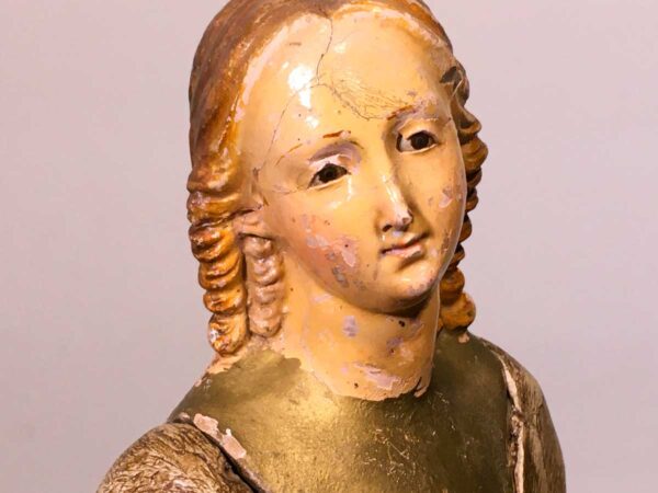 Scultura terracotta presepe napoletano XVIII secolo occhi di vetro - immagine 4