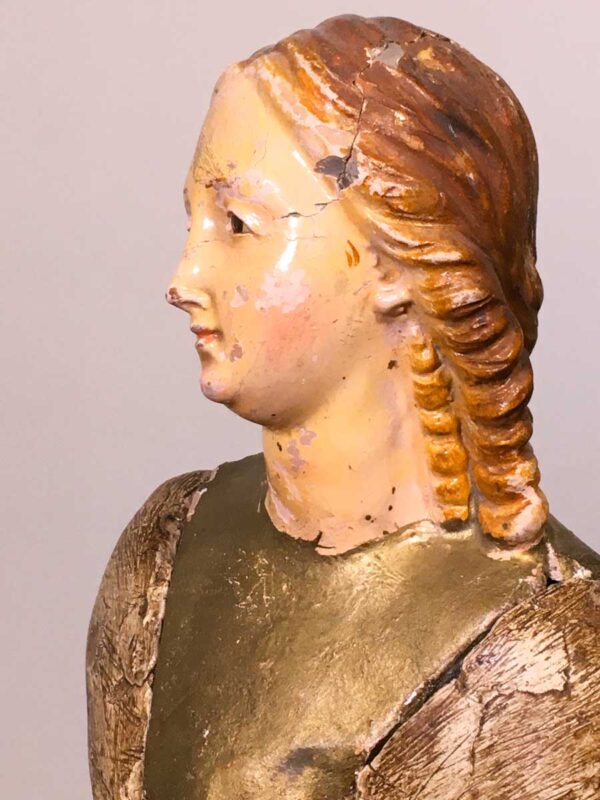 Scultura terracotta presepe napoletano XVIII secolo occhi di vetro - immagine 2