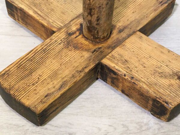 Tavolino antico da lavoro in legno decolorato al naturale con cestello - immagine 4