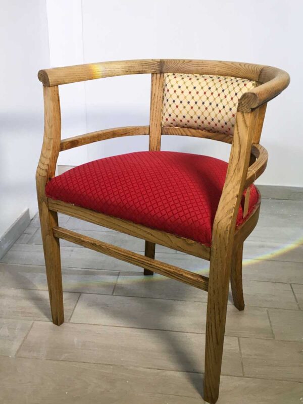 Sedia in rovere a pozzetto seduta e spalliera nuove, periodo liberty