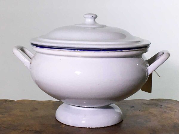 Zuppiera in metallo smaltato vintage SMI