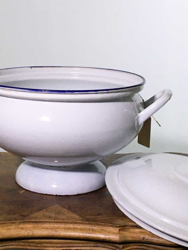 Zuppiera in metallo smaltato vintage SMI - immagine 3