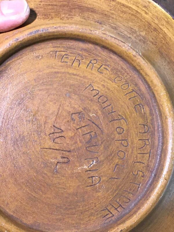 Piatto con decoro in terracotta collezione Montopoli Arno - immagine 3