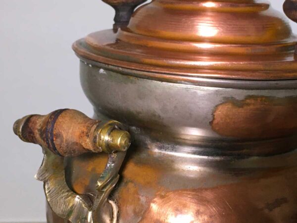 Samovar in rame e ottone mediorientale periodo liberty - immagine 4