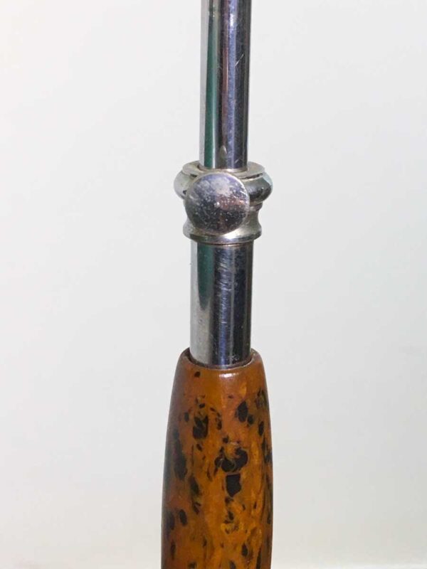 Lampada ministeriale antica regolabile, verde, cromata, anni 40 - immagine 3