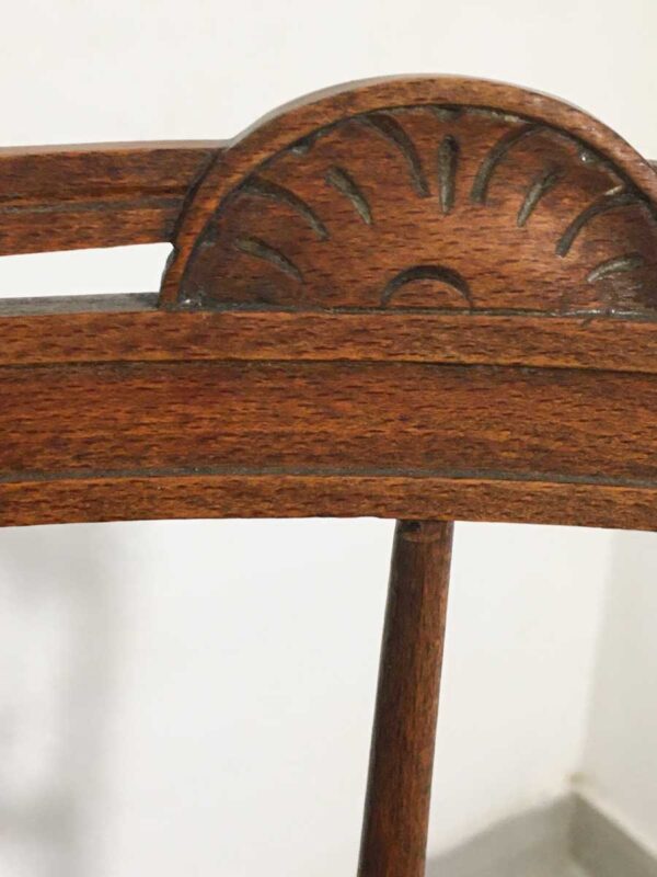 Antica sedia in legno bicolore seduta in paglia di Vienna - immagine 4