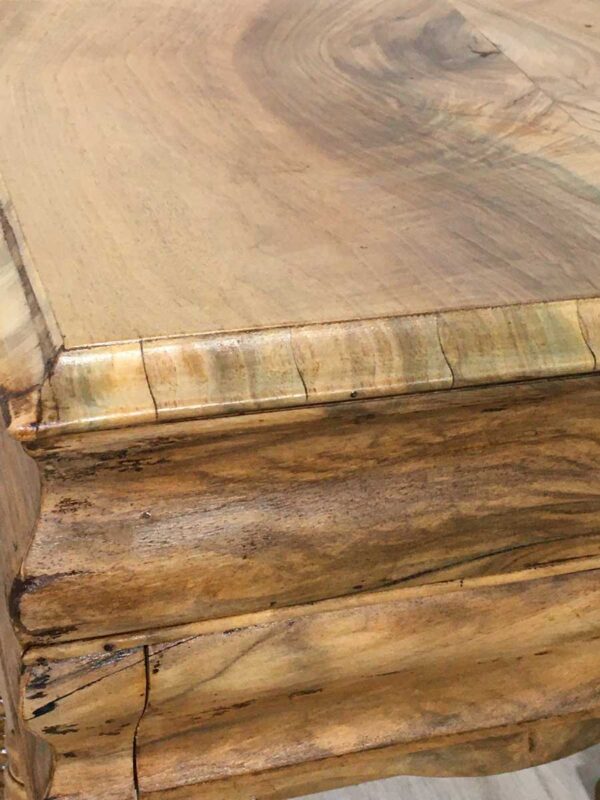 Tavolino da lavoro antico con gambe a rocchetto legno naturalizzato - immagine 3