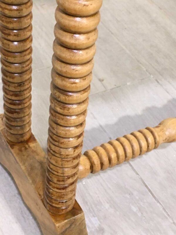 Tavolino da lavoro antico con gambe a rocchetto legno naturalizzato - immagine 6