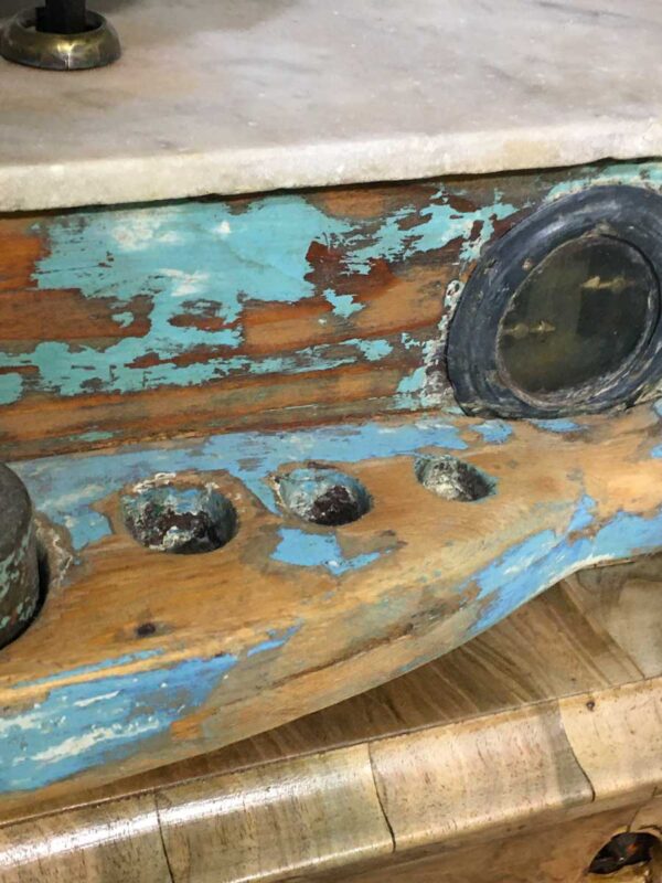 Bilancia antica shabby naturale piano marmo primi ‘900 - immagine 3
