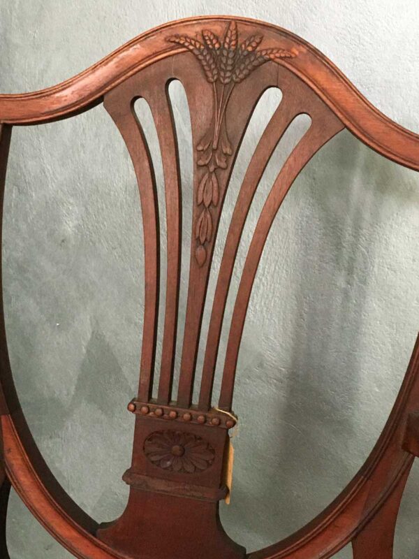 Coppia poltrone Inglesi Hepplewhite “Shield back” XIX-XX sec - immagine 2