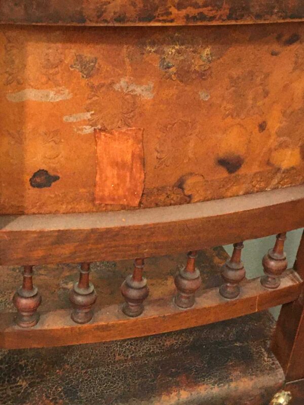 Coppia sedie legno e cuoio in stile rinascimentale XIX secolo - immagine 5