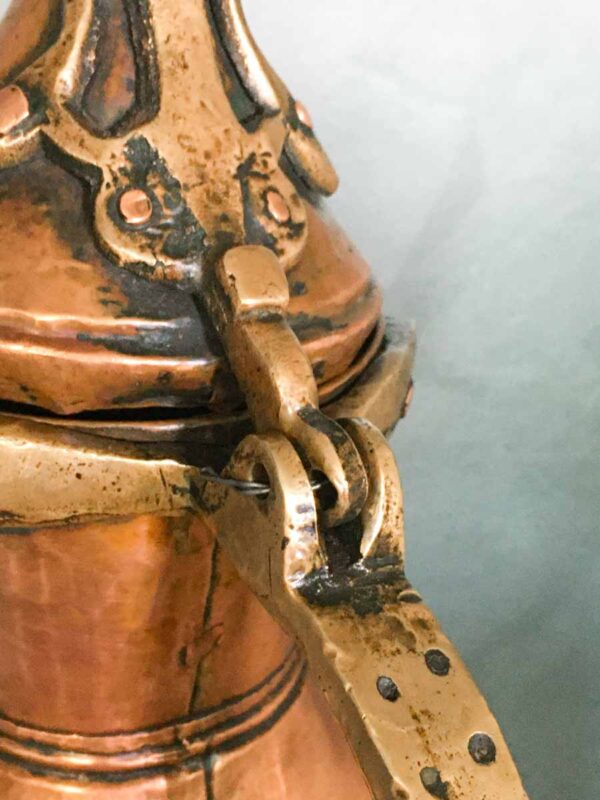 Brocca antica in rame e ottone del XIX-XX secolo - immagine 4