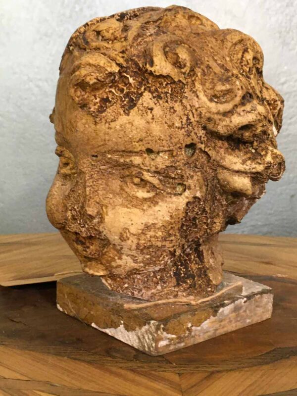 Scultura testa di putto in gesso da recupero - immagine 2