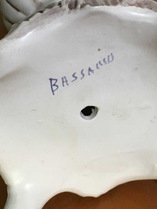 Vaso ceramica di Bassano decoro floreale non smaltato - immagine 3