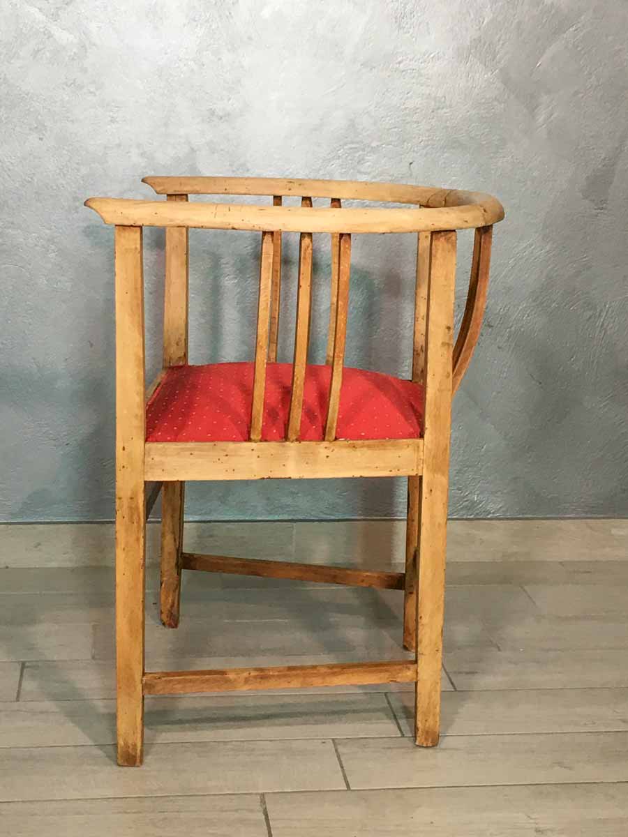 Sedia poltroncina a pozzetto seduta nuova periodo liberty - immagine 3