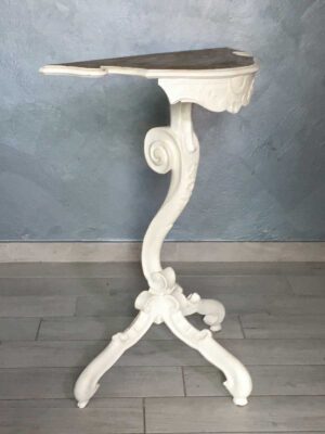 Tavolino consolle mono gamba in stile barocchetto XX secolo