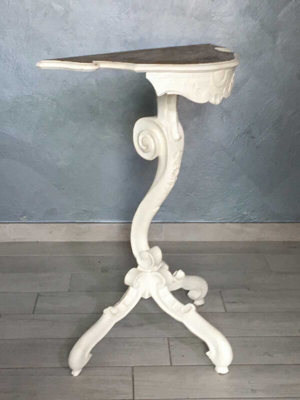 Tavolino consolle mono gamba in stile barocchetto XX secolo