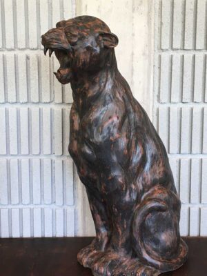 Scultura pantera in terracotta XX secolo