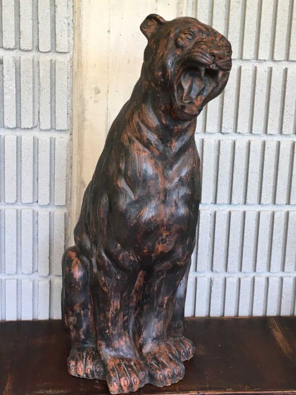 Scultura pantera in terracotta XX secolo - immagine 2