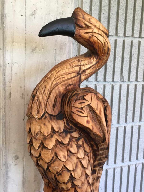 Grande scultura in legno raffigurante un'aquila XX secolo - immagine 2