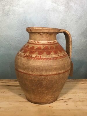 Vaso brocca in terracotta dipinta "Wabi sabi" XX secolo