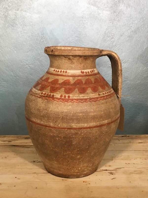 Vaso brocca in terracotta dipinta "Wabi sabi" XX secolo