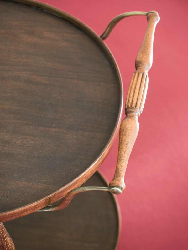 Carrello servizio portavivande legno prima metà XX secolo - immagine 3