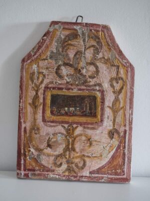 Quadro su legno e gesso decorato religioso Faenza 1850