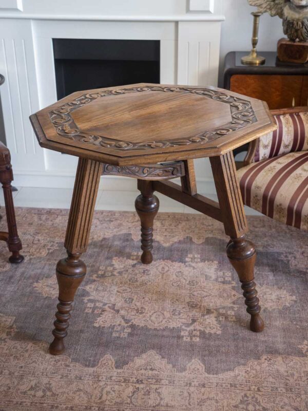 Rarissimo antico tavolo pieghevole a vela rovere fine '800 - immagine 2