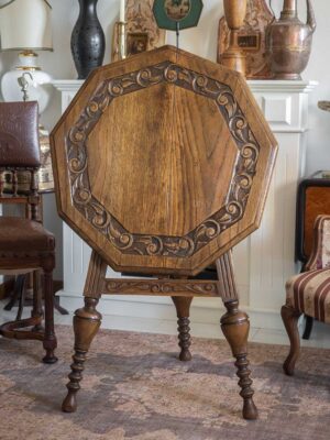 Rarissimo antico tavolo pieghevole a vela rovere fine '800